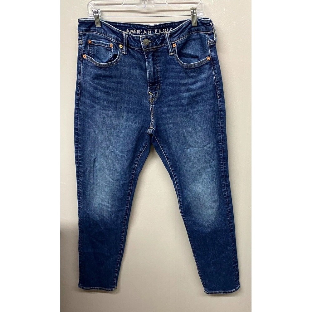 American Eagle Outfitters Jeans Mens 33x32 Blue Denim Cotton Stretch Tapered Leg